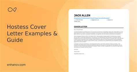 3 Professional Hostess Cover Letter Examples for .